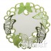 Quinnyshop Papillon vert Printemps Broderie Nappe Napperon 30 cm Rond Optique-Lin  Blanc - B079ZBZ3JT